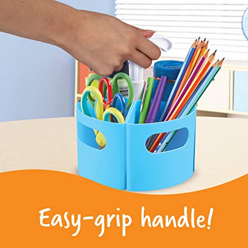 Learning Resources Create-a-Space Storage Mini Center Blue - Desk Caddy Organizer for Kids, Art Supplies Classroom Organizer, Homeschool Supply Organizers and Classroom Storage, Marker Holder - style: Blue
