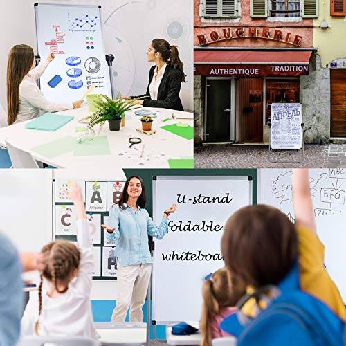 Stand White Board, Double Sided Magnetic Dry Erase Board Height Adjustable Whiteboard with Sturdy Aluminum Frame for Home Office Classroom, 36 x 24 Inch - size: 24"W x 36"H