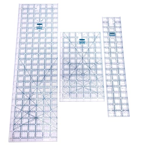 3 Rectangle Quilting Rulers and My Comfort Rotary Cutter Kit | Includes 6x24 Quilting Ruler, 6x12 Ruler, 3x18 Ruler & Ergonomic 45mm Rotary Cutter