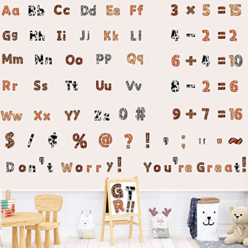 266 Pcs Letters Combo Pack Set Bulletin Board Letters Jungle Safari Animal Prints Letters and Number Accents Bulletin Board Display Home School Classroom Decor - style: Animal