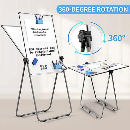 Double Sided White Board with Stand - 40x28 Portable Whiteboard Easel with Height Adjustable & 360° Rotation for Home Office Classroom, Standing Dry Erase Board for Presentation - size: 28"W x 40"H