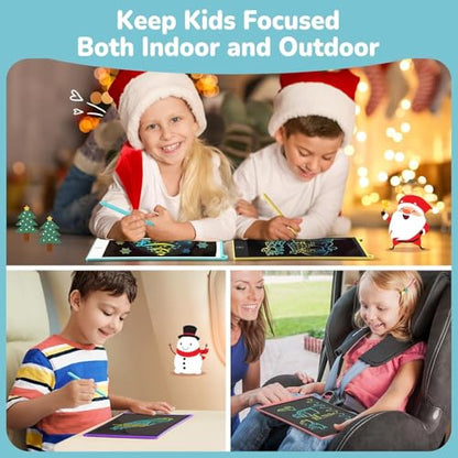 TECJOE LCD Writing Tablet, 8.5 Inch Colorful Drawing Board, Kids Travel Games Activity Learning Toys, Birthday Gifts for 3-8 Year Old Boys Girls Toddlers Preschooler - color: Blue Pink