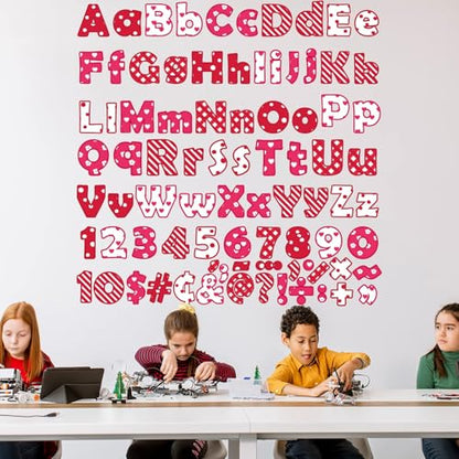 260pcs Bulletin Board Letters Valentine’s Day Bulletin Decorations Alphabet Numbers Letters Combo Pack Set Bulletin Board Block Accents Cutouts for Classroom Students Kids - style: Valentine’s Day