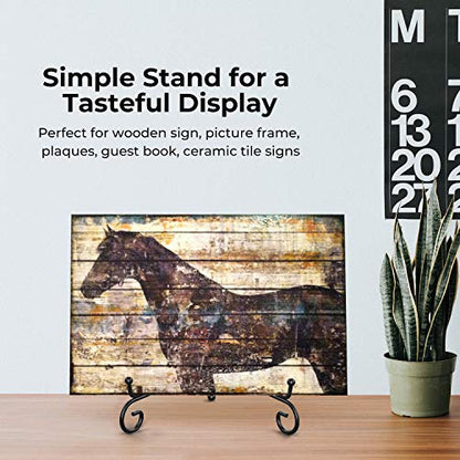 TR-LIFE Plate Stands for Display - 10 Inch Plate Holder Display Stand + Metal Easel Stand for Picture Frame, Decorative Plates, Book, Photo, Collectibles (2 Pack) - size: 10 Inch(2pcs)