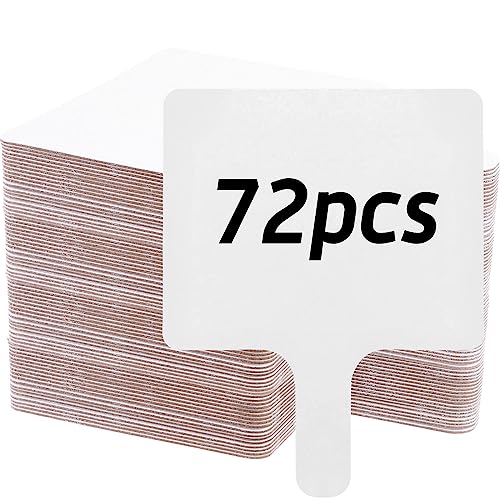 72 Pieces Dry Erase Answer Paddles Handheld Double Sided Paddles Mini White Boards Small White Board Dry Erase Signs Auction Paddles for Students Teachers Classroom Voting Bridal Shower Games
