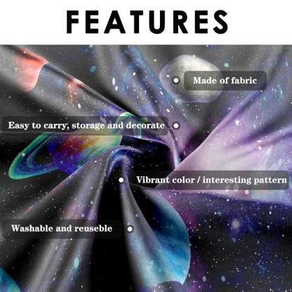 Outer Space Backdrop Starry Galaxy Banner for Baby Boys Girls Planet Theme Birthday Party, Ladvis 82.7"x59" Nebula Photography Background Photoshoot Decorations Photo Studio Props Cake Table Decor - size: 82.7"x59"