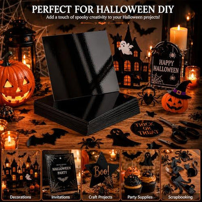 25 Sheets Black Mirror Cardstock Paper 8.5 x 11 Metallic Shimmer Sheets 250gsm/92lb Heavyweight Scrapbook Paper for Certificates, Invitations, Greeting Cards, Crafts, Graduations - color: Black