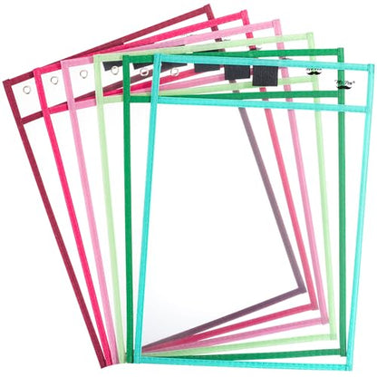Mr. Pen- Reusable Dry Erase Pocket Sleeves, 10" x 14", 6 Pack, Mint Melody | Clear Plastic Paper Sleeves, Ticket Holders, Clear Plastic Sheet Protectors, Teacher, School, Classroom Supplies - color: Mint Melody, size: 6 Pack