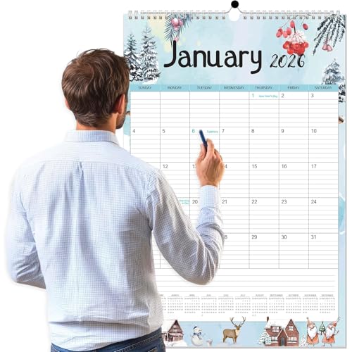 GuassLee Extra Large Wall Calendar 2026,36"x 24" Vertical Jumbo Hanging Wall Planner, 24-Month Aesthetic Large Calendar Jan. 2026 to Dec. 2027 with Thick Paper Watercolor Design for Easy Organizing - color: Jan Colourful, size: 36"x24"