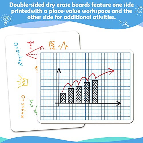 Dry Erase XY Axis Graph Whiteboard,9" x 12" Interactive Learning Coordinate Grid Double-Sided Dry Erase Board,Math Manipulatives White Board for Students,Classroom and Home,Small White Board Dry Erase - style: XY Axis Graph