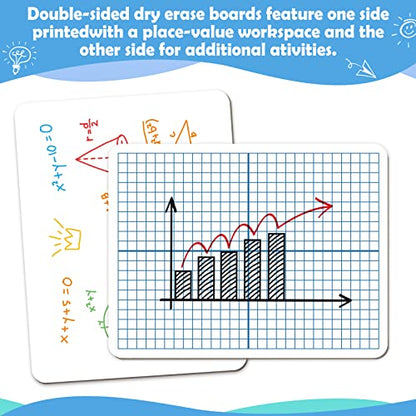 Dry Erase XY Axis Graph Whiteboard,9" x 12" Interactive Learning Coordinate Grid Double-Sided Dry Erase Board,Math Manipulatives White Board for Students,Classroom and Home,Small White Board Dry Erase - style: XY Axis Graph
