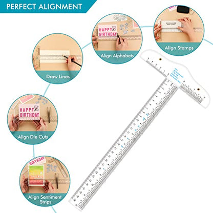 12" Clear Acrylic T-Square Ruler for Easy Reference While Crafting T-Square Ruler Hand Tool in Both Inches Metric Measurements Transparent Graduated T-Ruler Inch Metric T-Square Measuring Scale Ruler - color: 1PCS 12" T-Ruler