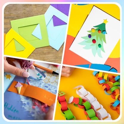 180 Sheets Thick Construction Paper Assorted Colors 8.5x11 120GSM 32LB Craft Paper Top Gummed Pad