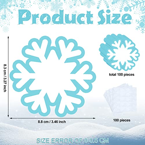 Geyee 100 Pcs Snowflake Cutouts Bulk Winter Bulletin Board Cutouts Decorations Paper Snowflakes DIY Snowflake Accents for Kids Classroom Party Supply(3.5 Inch) - size: 3.5 Inch