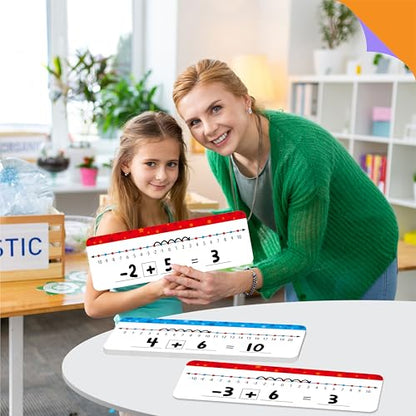 15 Packs Number Line Dry Erase Boards, Double Sided Writable and Erasable Board-0 to 20 on One Side & -10 to10 on Other Side Math White Board for Kids, Students, Classroom and Home (12” x 4”) - color: Stars, size: -10-10/0-20 -15 Packs