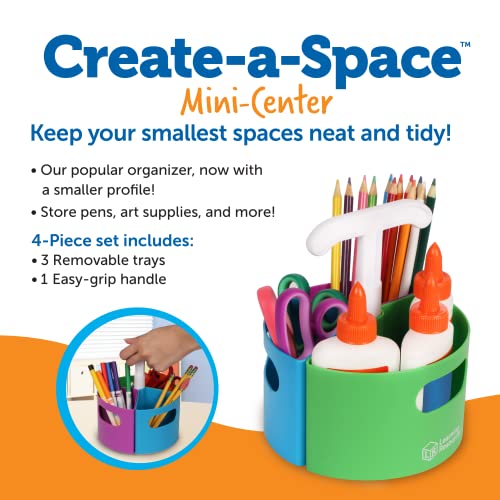 Learning Resources Create-a-Space Storage Mini Center - Desk Organizer, Classroom Workspace Must Haves, Homeschool Organization, Arts & Crafts , Caddy, Office & Teacher Supplies - style: Create-a-Space Mini