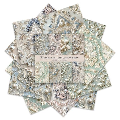 PRSTINCOL Scrapbook Paper,16 Sheets 6x6 Inch Pearl Satin Style Scrapbook Supplies,Single-Sided Vivid Origami Decoupage Paper for Diy Crafts, Card Making, Art Journaling - color: Pearl Paper