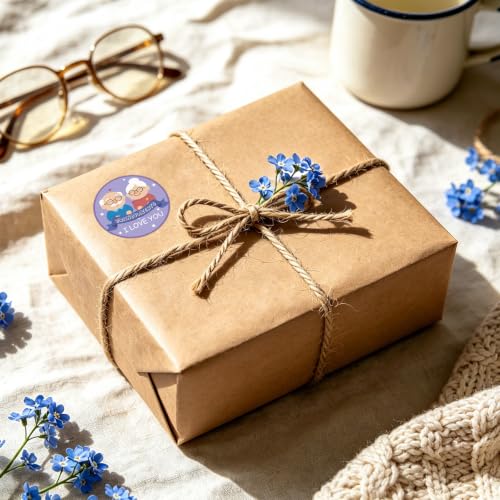 480Pcs Happy Grandparents Day Stickers, Best Grandma and Grandpa Ever Party Favors Round Sticker Gifts Bags Sealing Labels for Grandparent Day Birthday Party Supplies Gifts Box Decor - style: Grandparents