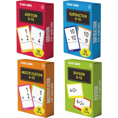 864 Pcs 24 Set Mixed Mathematics Flash Cards - Fractions, and Mathematics Flash Cards with Visual Aids Mastered & Review Sorting for Homeschool Supplies Kids 3rd 4th 5th Grade - style: Mixed Math