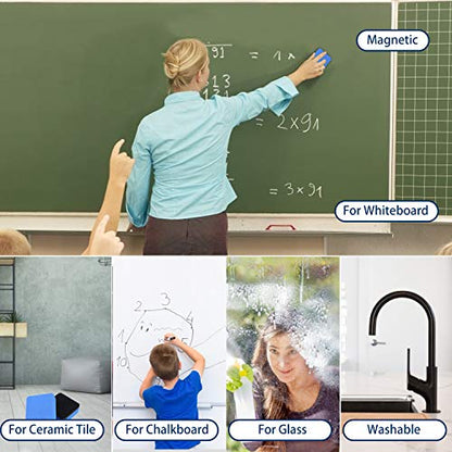 Dry Erase Erasers, 48 Pack Magnetic Whiteboard Eraser Chalkboard Eraser Dry Eraser for Classroom Office and Home (48pcs 4Colours) - color: 48pcs 4colours