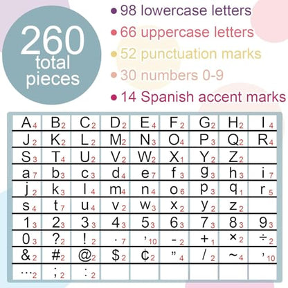 260pcs Letters Combo Pack Set Happy Day Colorful Boho Decorations Alphabet Letters Numbers Bulletin Board Block Accents Cutouts - style: Happy