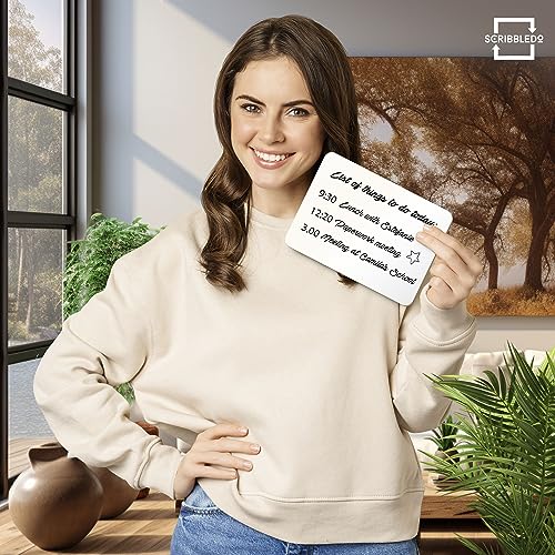 SCRIBBLEDO 5x7 Small Dry Erase Board, Mini Whiteboard for Students and Kids | Compact Double-Sided, Handheld Classroom Practice, Office Notes, Kitchen Lists, Daily Reminders, Easy to Clean Strong Durable - size: 5"W x 7"H