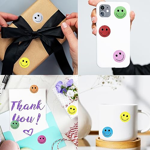 1 Inch Shiny Happy Face Stickers Circle Dots Labels Reward Stickers Teachers Sticker (500PCS,Green) - color: Green, size: 1 inch