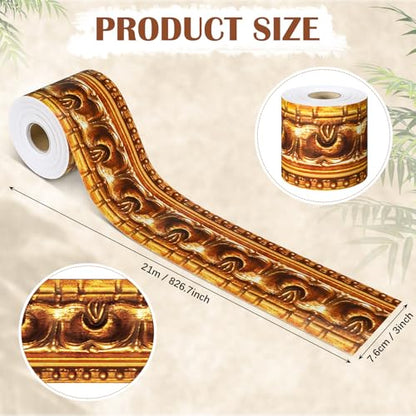 Outus 68ft Vinatge Frame Bulletin Board Border Die-Cut Straight Rolled Picture Frame Border Trim for School Classroom Bulletin Board Decoration for Chalkboard Home Office Party Decor(Funky) - style: Funky