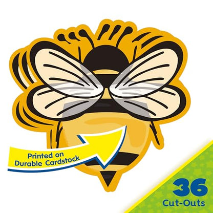 Eureka Bumble Bee Paper Cut-Out Classroom Decorations for Teachers, 36 Pieces - style: Bumble Bee