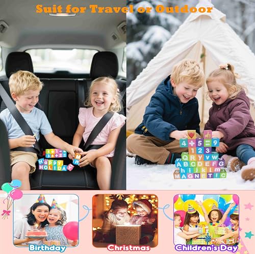 Magnetic Letters Blocks Alphabet & Numbers Blocks ABC Learning Toys for Kids Preschool Educational Kit Alphabet Magnets Birthday Gifts for Boys Girls 3+