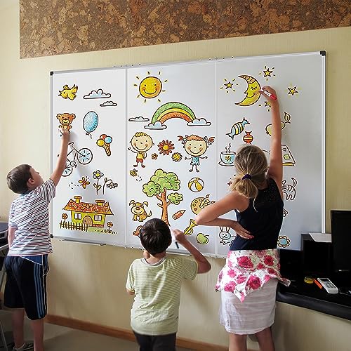 XBoard 118 x 48 Inch Magnetic Dry Erase Board, Oversized Foldable Whiteboard with Marker Tray 10' x 4' | Aluminum Frame - size: 118"W x 48"H