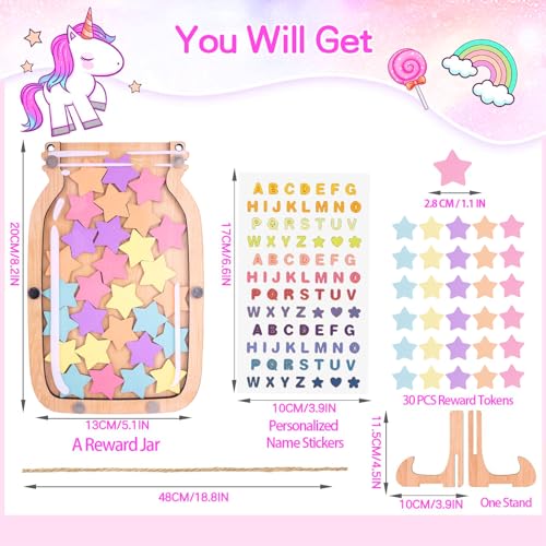 Magnetic Reward Jar,Personalized Reward Jar,Classroom Reward Jar,Kids Reward Jar - color: Multicolored-10