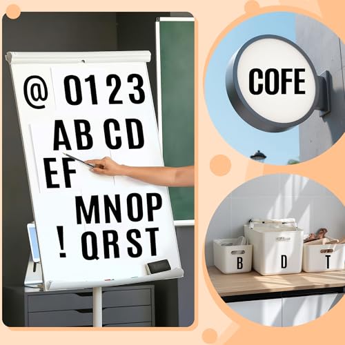 240 Pcs Letter Stickers Vinyl Mailbox Numbers and Letters, 24 Sheets Large Alphabet Number Stickers Self-Adhesive Waterproof Sticker Letters for Window Vehicle Bulletin Poster Board (Black, 5 Inch) - color: Black, size: 5 Inch