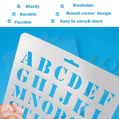 6 PCS Drawing Painting Stencils Scale Template Sets, Alphabet Letter Drawing Painting Stencils Scale Template for Scrapbooking, Card and Craft Projects