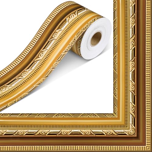 Outus 68ft Vinatge Frame Bulletin Board Border Die-Cut Straight Rolled Picture Frame Border Trim for School Classroom Bulletin Board Decoration for Chalkboard Home Office Party Decor(Antique) - style: Antique