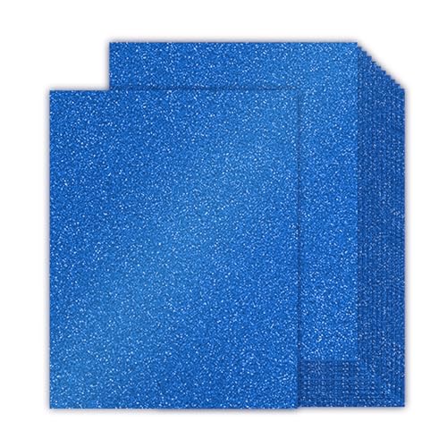 30 Sheets Blue Glitter Cardstock 8.5 x 11 Inches, 92lb/250gsm No Shed Sparkling Card Stock Paper for Card Making, DIY Crafts, Scrapbooking, Compatible with Cricut, Party Decorations, School Supplies - color: Blue