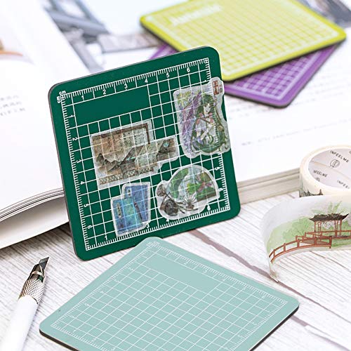2pcs 8x8cm Mini Cutting Mat, Self Healing PVC Pad for DIY Craft, with Non Slip Surface for Writing Painting Carving