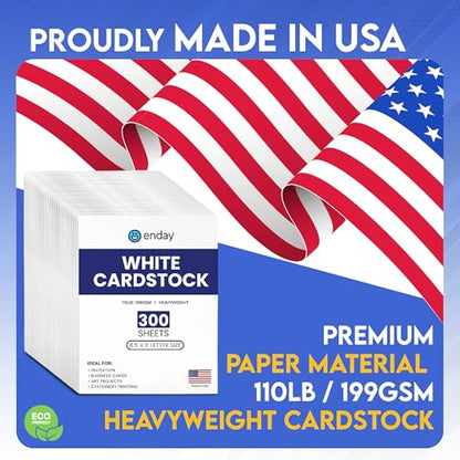 White Cardstock Paper 300 Sheets 8.5 x 11, Thick White Cardstock 110LB, Heavyweight Cardstock Paper for Invitations, Crafts, Printing, Business Cards, Art Projects Valentines Day Cards! - size: 300-Pack