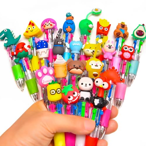 24Pcs Mini Multicolor Pens in One 4-in-1, Cute Pens Bulk for Party Favors and Birthdays, Delightful Ballpoint Pen Back To School Gifts Classroom Student Prizes - style: 24pcs
