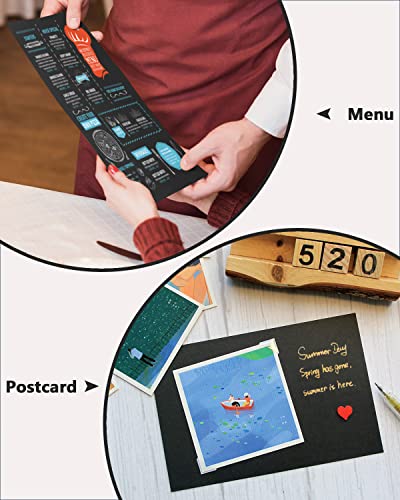 Black Cardstock Paper 8.5 x 11, 60 Sheets 250g Black Printer Card Stock, Heavy Construction Paper for Card Making Printing Craft Drawing Scrapbooking Cutting - color: Black-60pcs