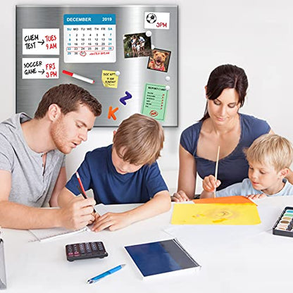 Magnet and Message Board | Super Jumbo 30 x 40 x 0.7 Inch Magnet and Message Board | Mountable Steel Bulletin Board (Silver) - size: 30"W x 40"H