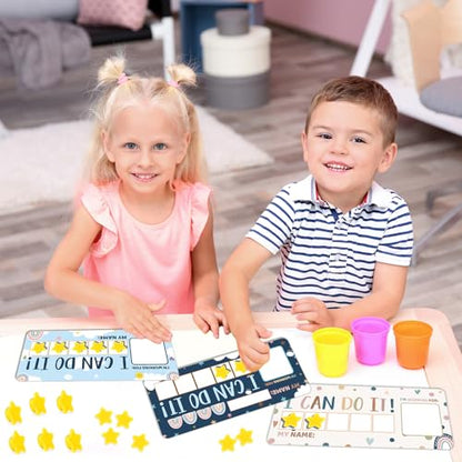 3 Sets Magnetic Rewards Chart for Kids I Can Do It Token Board Boho Rainbow Behavior Chart at Home Positive Star and Customization Goal Box Incentives for Teacher Essentials Elementary Classroom - style: Boho Rainbow