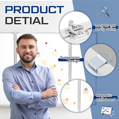 AmazingSpark 60” x 40” Foldable Whiteboard Dry Erase Board Large Tri Folding Whiteboard Magnetic Dry Erase Board, Wall Aluminium Frame and Flip Out Pen Tray for Office, Home - size: 60"W x 40"H