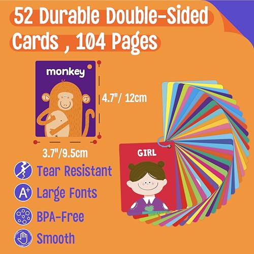 SpriteGru Alphabet Flash Cards, 52 Double Sided Cards, Uppercase & Lowercase Letter Cards, Letters and Sight Words Learning Cards for Preschool and Toddlers Learning - style: Alphabet Flash Card
