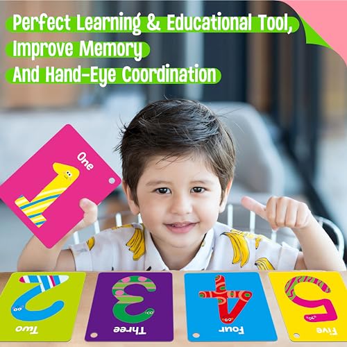 51 PCS Number Flashcards, 0-50 Double Sided Printed Cards with 2 Reclosable Rings, Learn Numbers, Learn to Count-Fun Learning and Educational Flashcards Learning Tool for Kids, Preschoolers, Toddlers - style: Number Flashcards