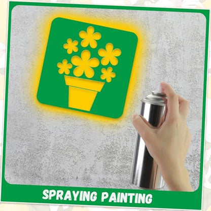 36pcs Spring Summer Drawing Stencils for Kids 8 Inch Sidewalk Chalk Stencils Painting Large Washable Reusable Garden Themed Primary Shape Template for Kids Toddlers Preschool Back to School - style: Spring