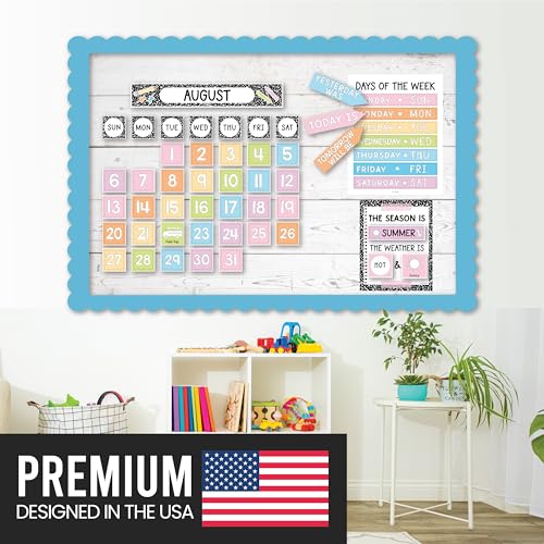 Hadley Designs Classroom Calendar Set Bulletin Board Decorations - Pastel School Calendar for Classroom Decor, Kindergarten Preschool Elementary Teacher Must Haves, Homeschool & Daycare Essentials - style: Composition Notebook