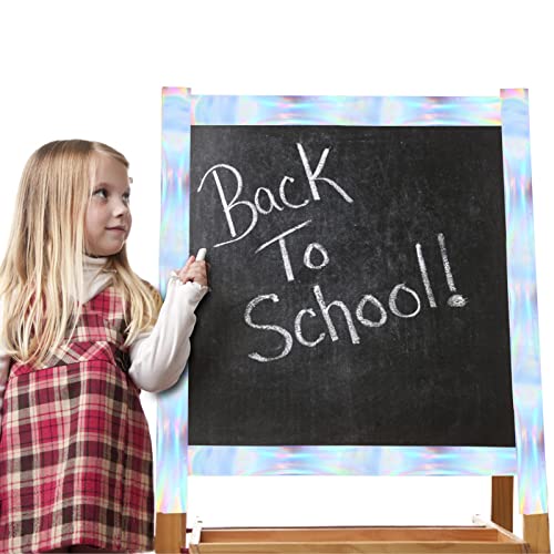 99 Feet Iridescent Bulletin Board Borders Holographic Straight Rolled Border Trim Classroom Decorations for Iridescent Birthday Wedding Back to School Party Decorations Supplies,3 Rolls - style: Iridescent