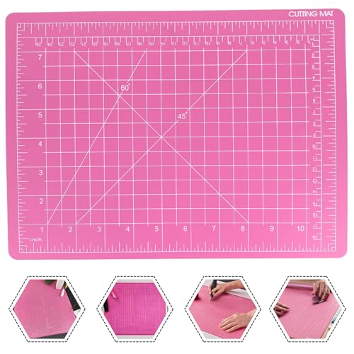 ARTIST'S BEST 9" X 12" Pink Self Healing Cutting Mat | Durable PVC Construction | Gridded With SAE & Metric Units | Great Arts & Crafts, Fabric Cutting, Quilting, Sewing, Protecting Surfaces