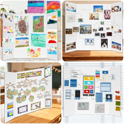 20 Pack Trifold Poster Board (26" x 17"), White Poster Board for Science Fairs, School Projects, Graduation Party, Event Displays, and Business Presentations - color: White